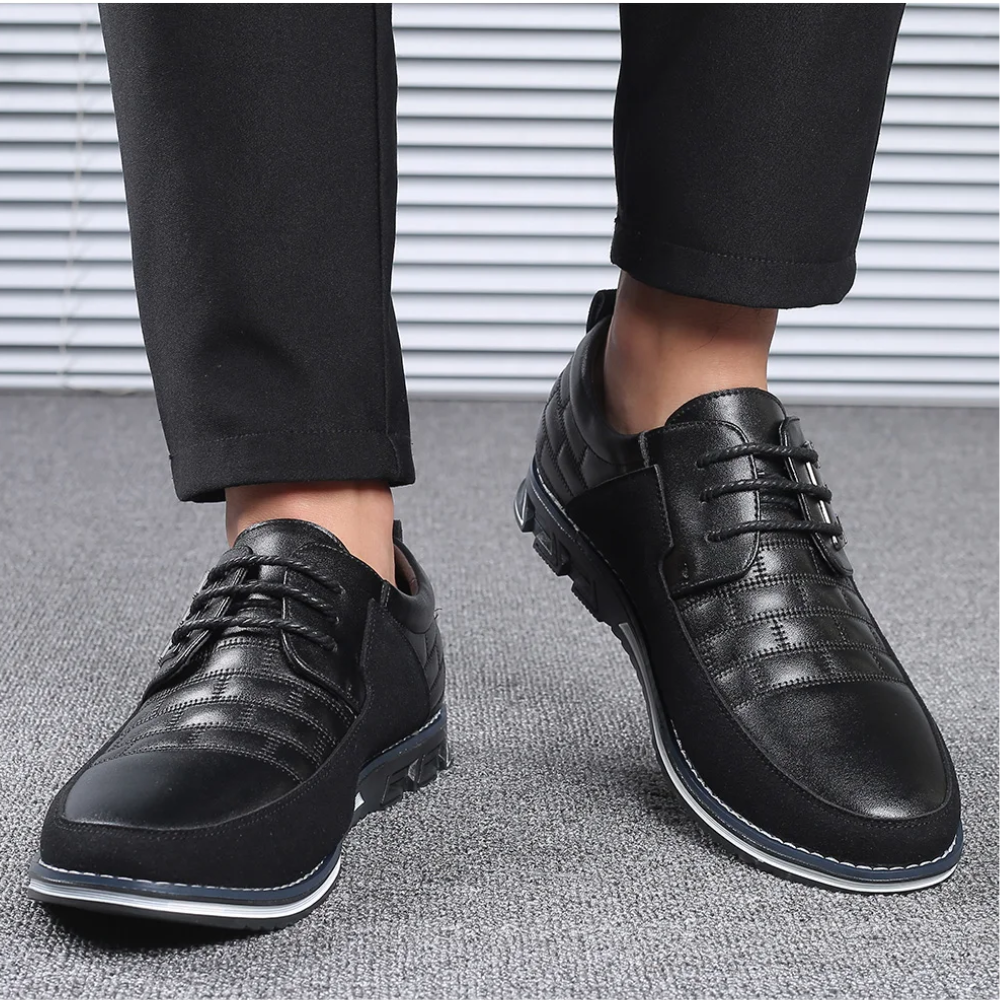 Ortopedyczne skórzane buty męskie - GentleStep-Czarny-39-Trend Polska