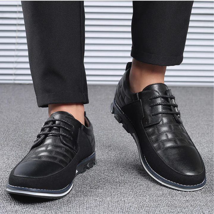 Ortopedyczne skórzane buty męskie - GentleStep-Czarny-39-Trend Polska