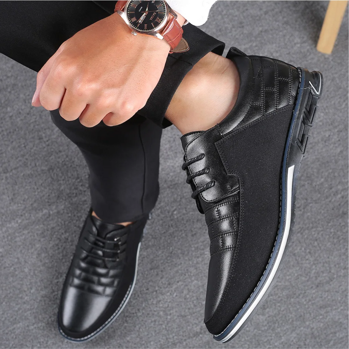 Ortopedyczne skórzane buty męskie - GentleStep-Czarny-39-Trend Polska
