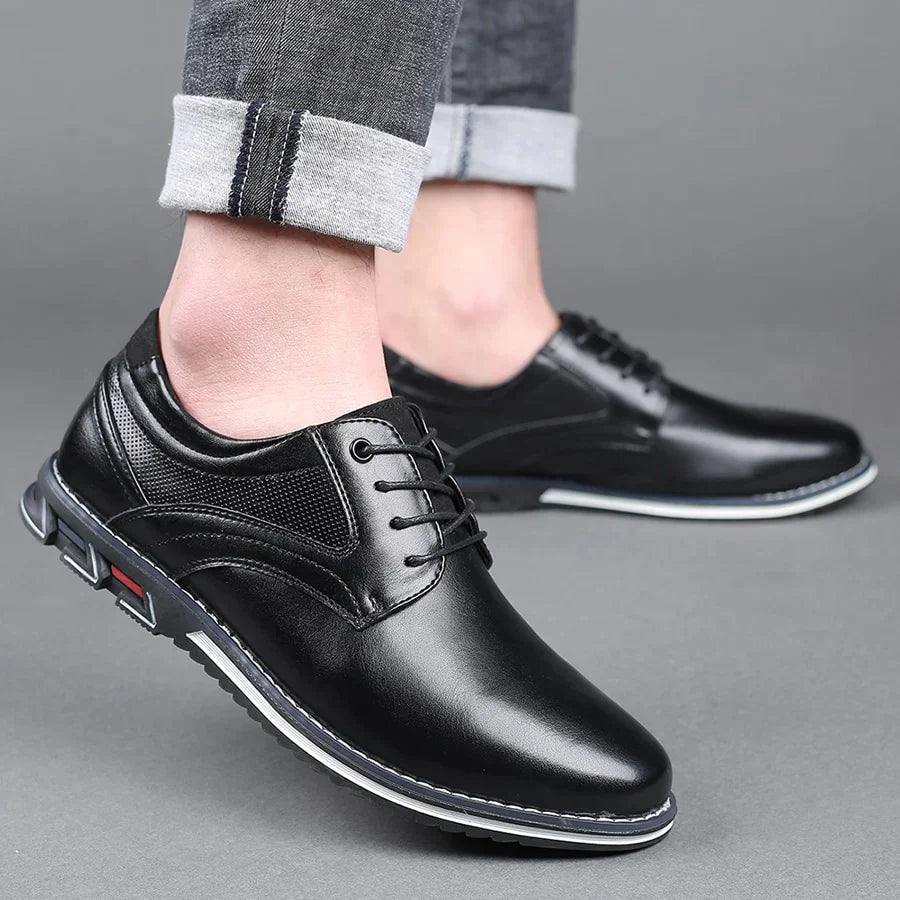 Ortopedyczne Skórzane Męskie Buty – Finn-Czarny-39-Trend Polska