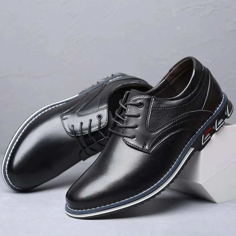 Ortopedyczne Skórzane Męskie Buty – Finn-Brązowy-39-Trend Polska