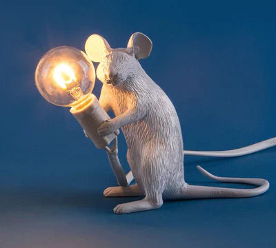 Oryginalna lampa mysia - SqueakLight-Siedząca mysz / Biała-Trend Polska