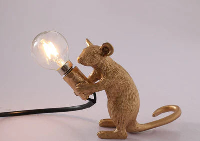 Oryginalna lampa mysia - SqueakLight-Staande muis / Goud-Trend Polska