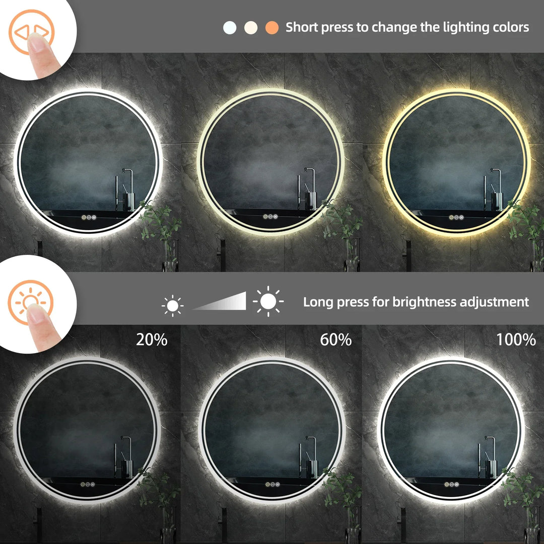 Oświetlone okrągłe lustro łazienkowe - LumiMirror-60cm-Trend Polska