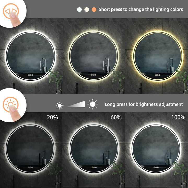 Oświetlone okrągłe lustro łazienkowe - LumiMirror-60cm-Trend Polska