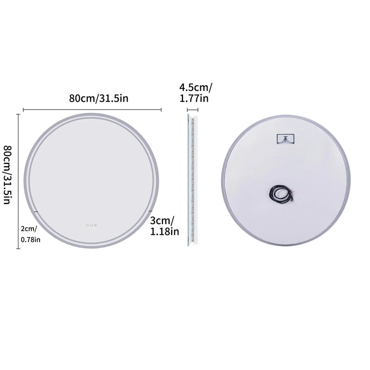 Oświetlone okrągłe lustro łazienkowe - LumiMirror-60cm-Trend Polska