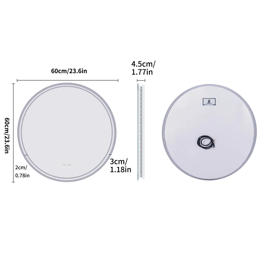 Oświetlone okrągłe lustro łazienkowe - LumiMirror-60cm-Trend Polska