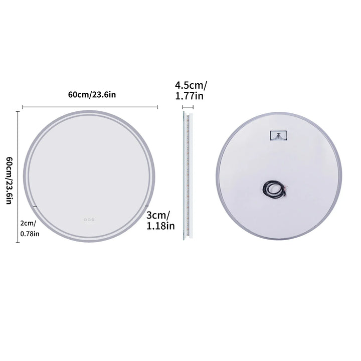 Oświetlone okrągłe lustro łazienkowe - LumiMirror-60cm-Trend Polska