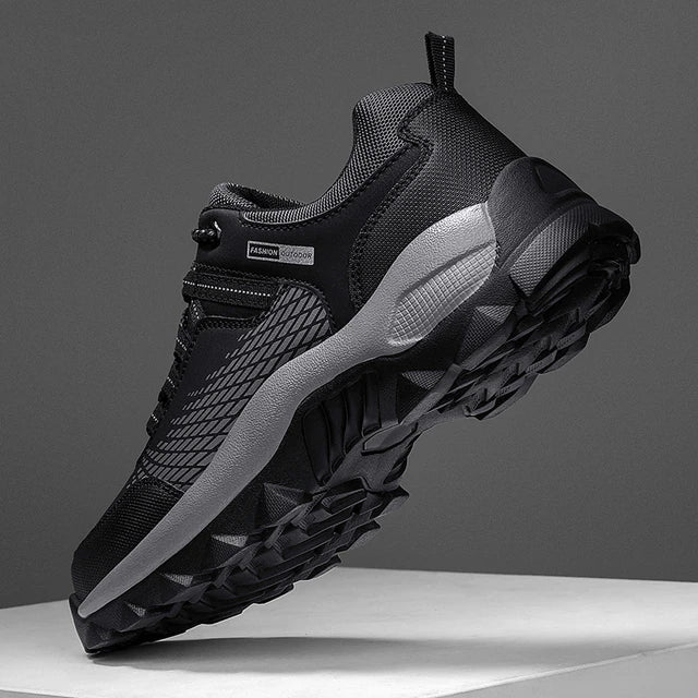 Outdoor Comfort Męskie Buty Trekkingowe z Szerokim Nosem - Victor-Czarny-39-Trend Polska