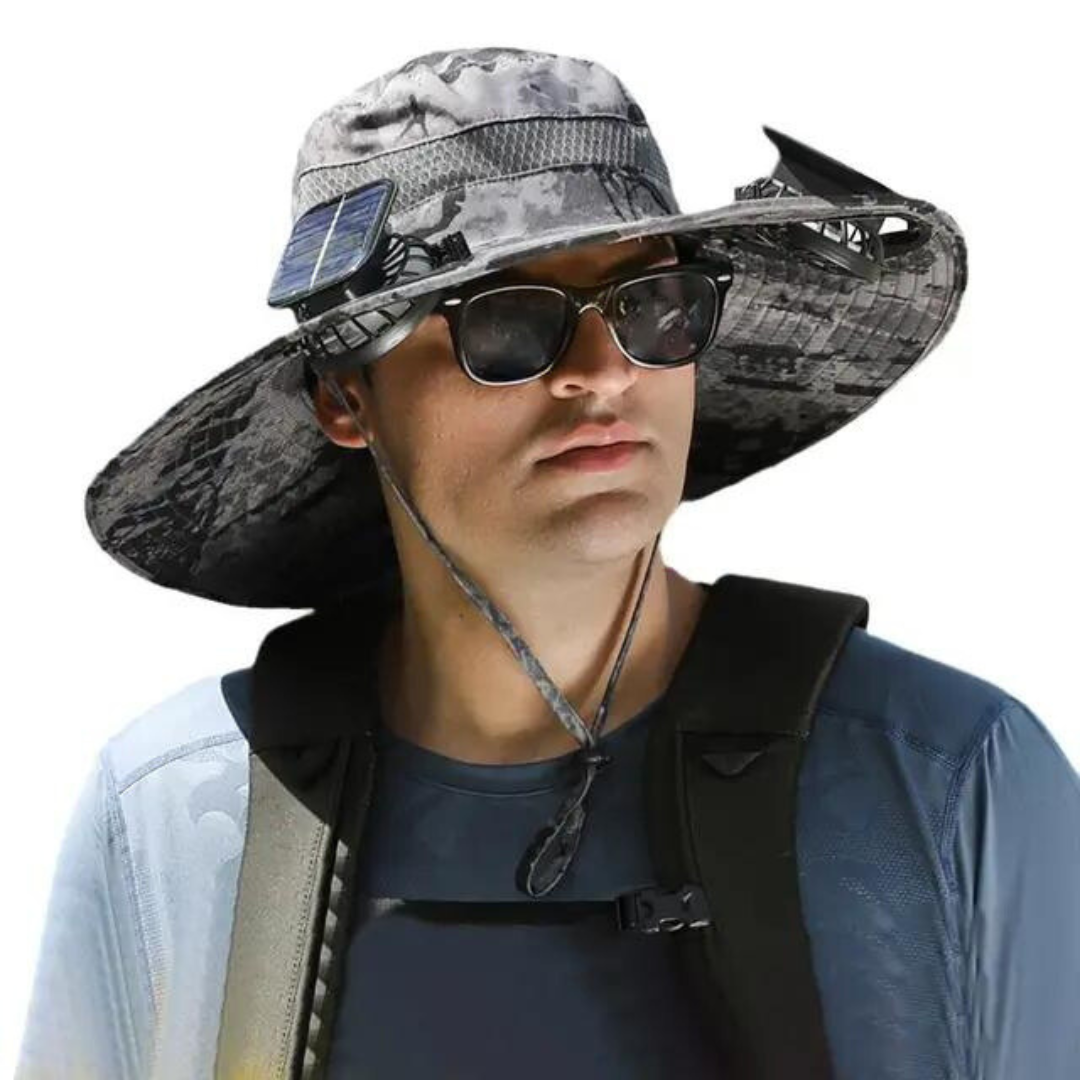 Outdoor Kapelusz przeciwsłoneczny z wbudowanym wentylatorem – Sunbreeze-F-Trend Polska