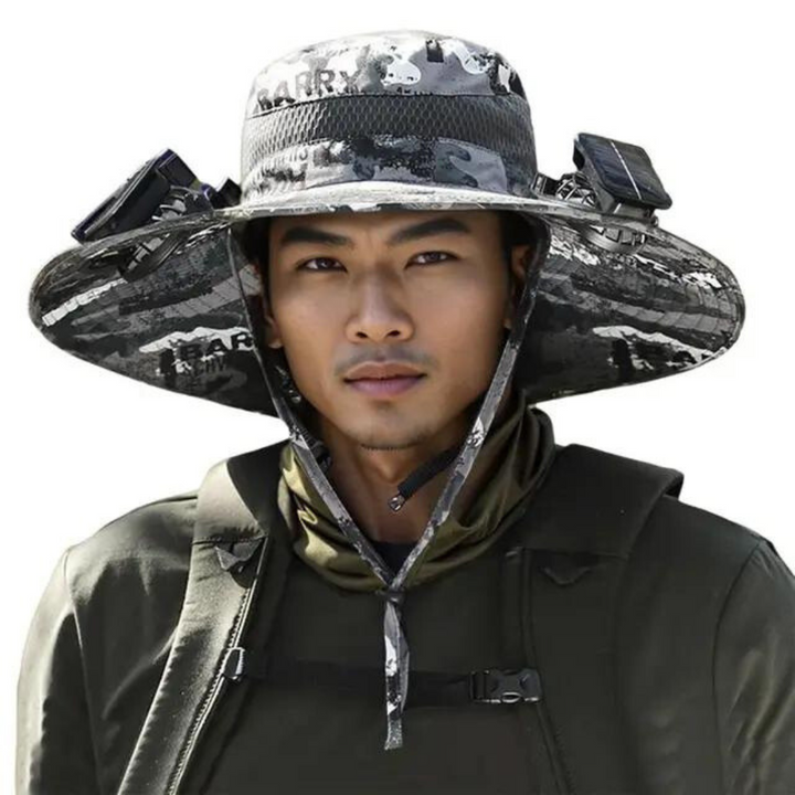 Outdoor Kapelusz przeciwsłoneczny z wbudowanym wentylatorem – Sunbreeze-G-Trend Polska
