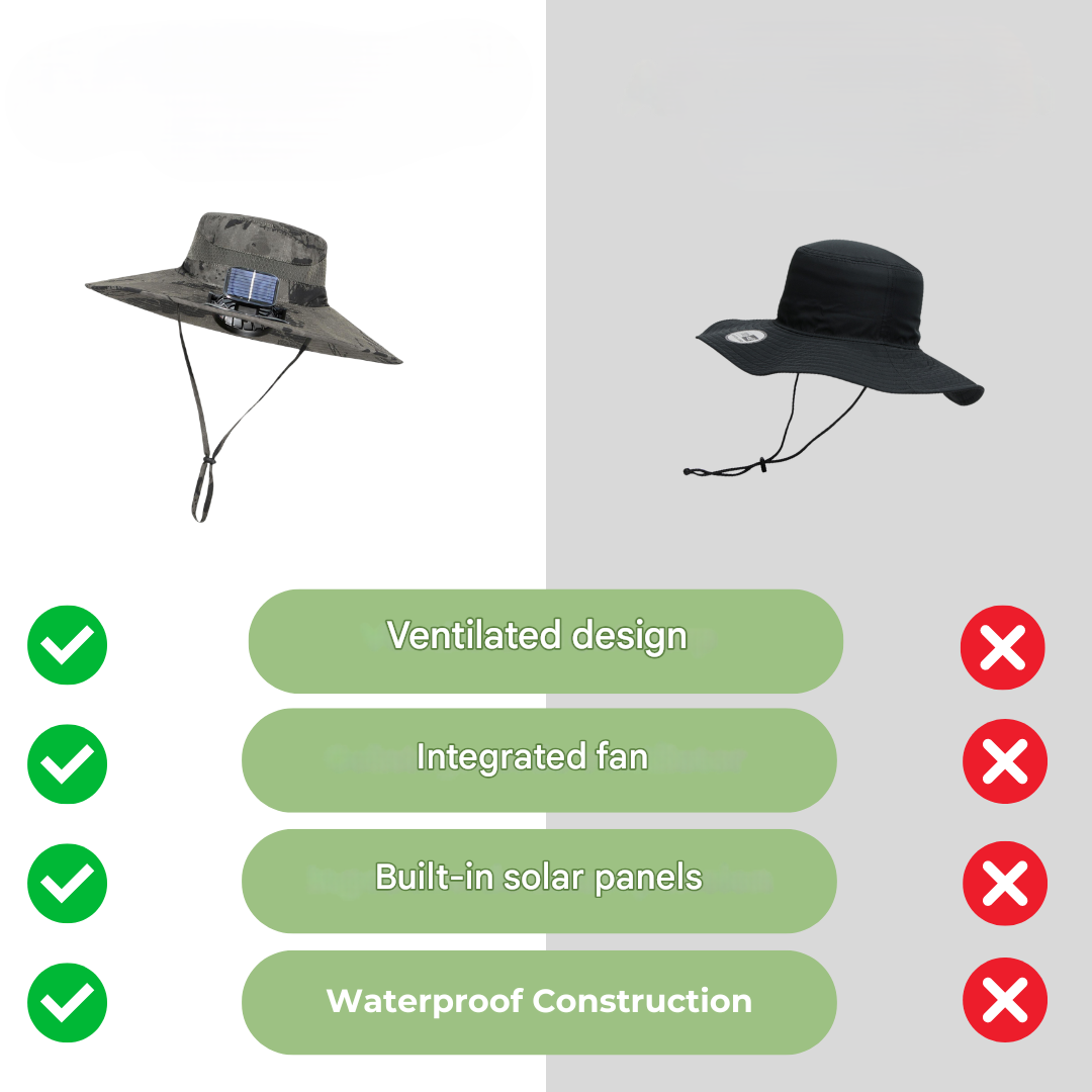 Outdoor Kapelusz przeciwsłoneczny z wbudowanym wentylatorem – Sunbreeze-A-Trend Polska