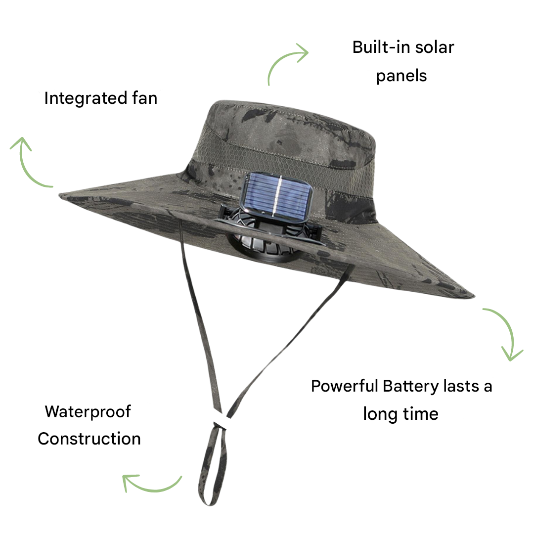 Outdoor Kapelusz przeciwsłoneczny z wbudowanym wentylatorem – Sunbreeze-A-Trend Polska