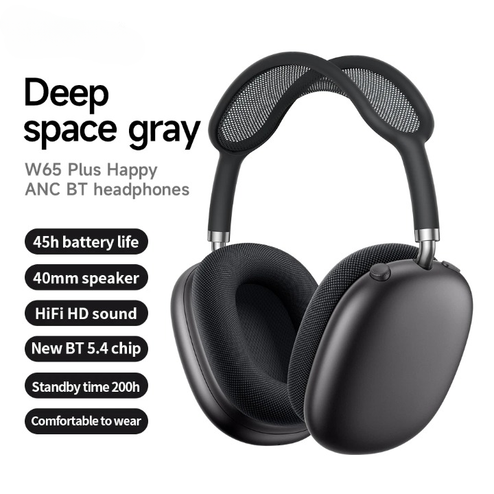 Over-Ear Wireless Headphones with ANC & Long Battery Life – W65 Plus-Gold-State of Style