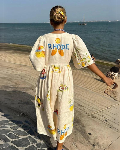 Oversize letnia sukienka z dekoltem w kształcie V – Amara-S-Trend Polska
