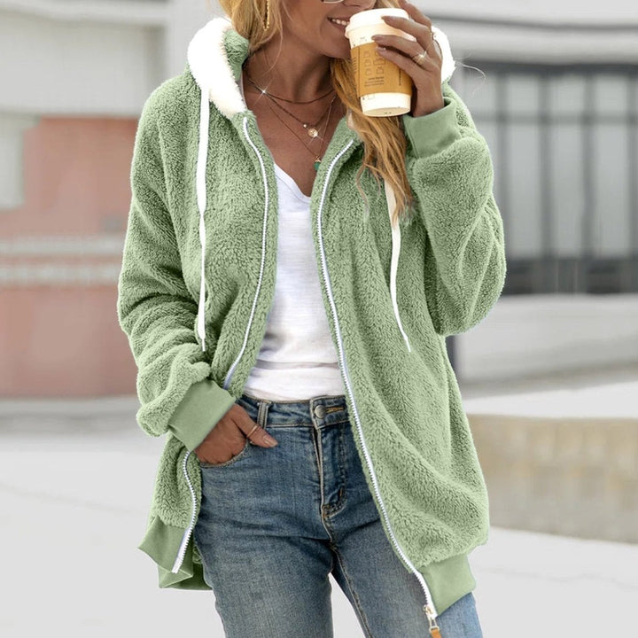 Oversized Ciepła Kamizelka Teddy z Zipperem - Emilia-Jasnozielony-S-Trend Polska