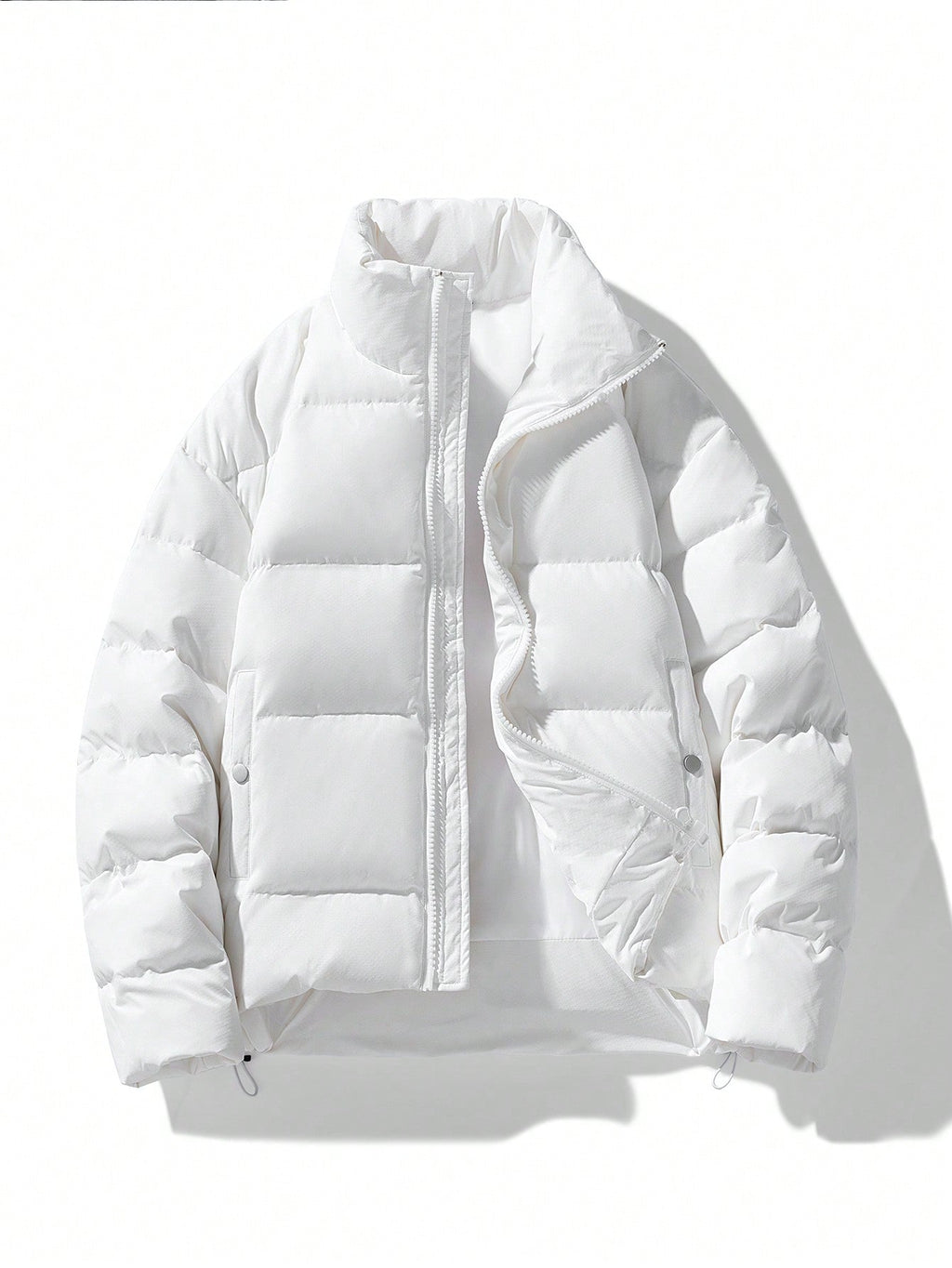 Oversized Fluorescencyjny Męski Płaszcz Zimowy - Vigoro-Biały-S-Trend Polska
