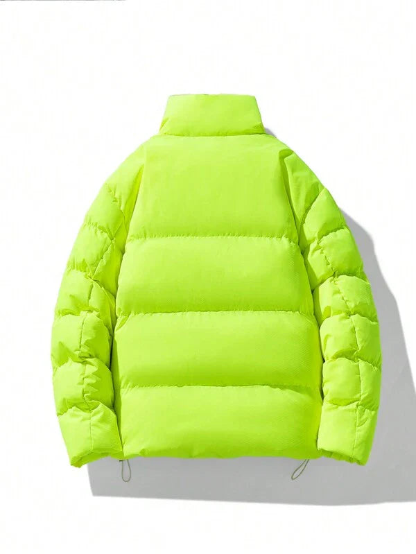 Oversized Fluorescencyjny Męski Płaszcz Zimowy - Vigoro-Czarny-S-Trend Polska