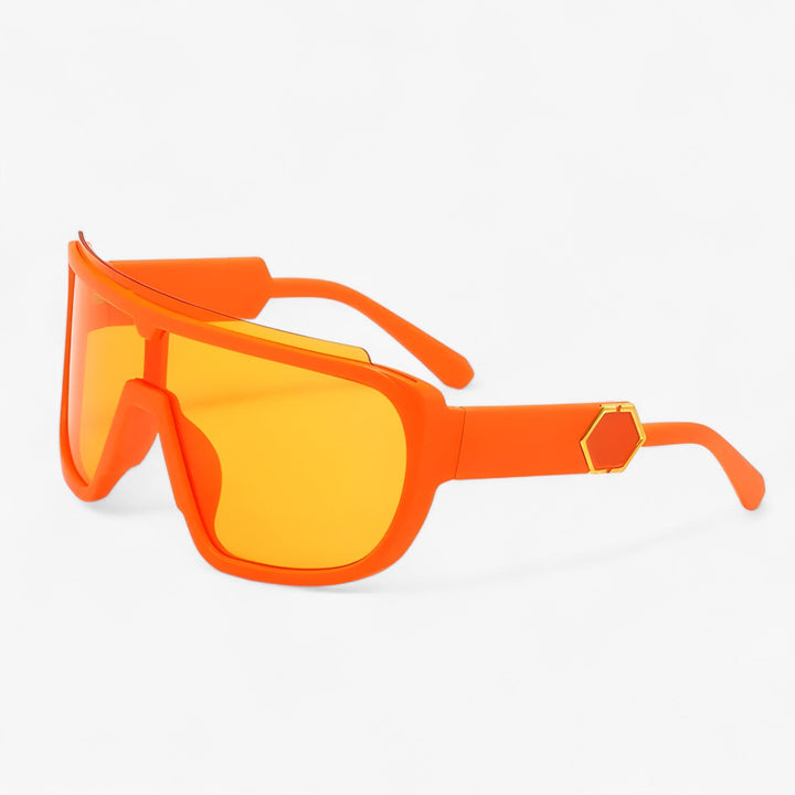 Oversized Monoblock Wraparound okulary przeciwsłoneczne – Auron-Pomarańczowy Żółty-Trend Polska
