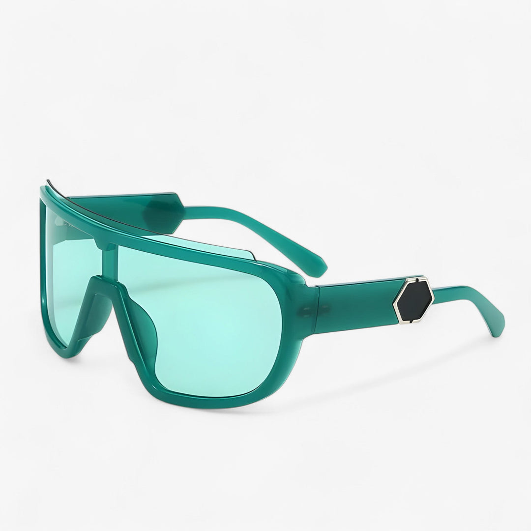 Oversized Monoblock Wraparound okulary przeciwsłoneczne – Auron-Zielony-Trend Polska