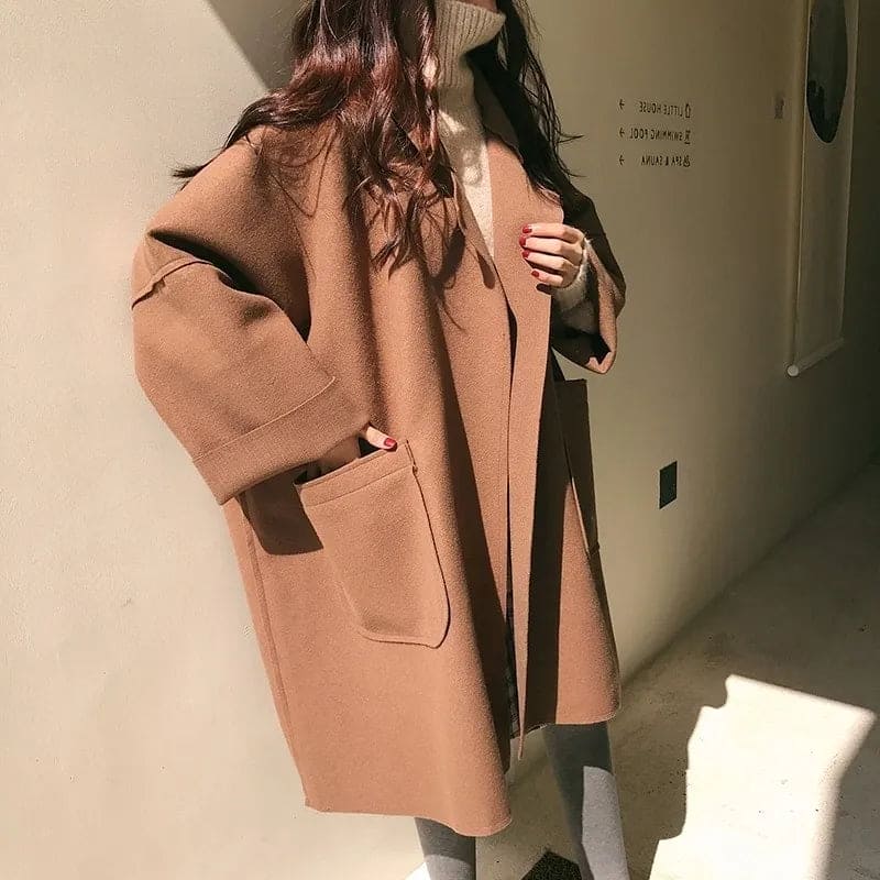 Oversized płaszcz trench Wolblend - Aura-Kawa-S-Trend Polska