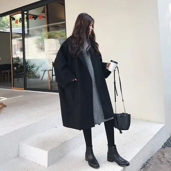 Oversized płaszcz trench Wolblend - Aura-Kawa-S-Trend Polska