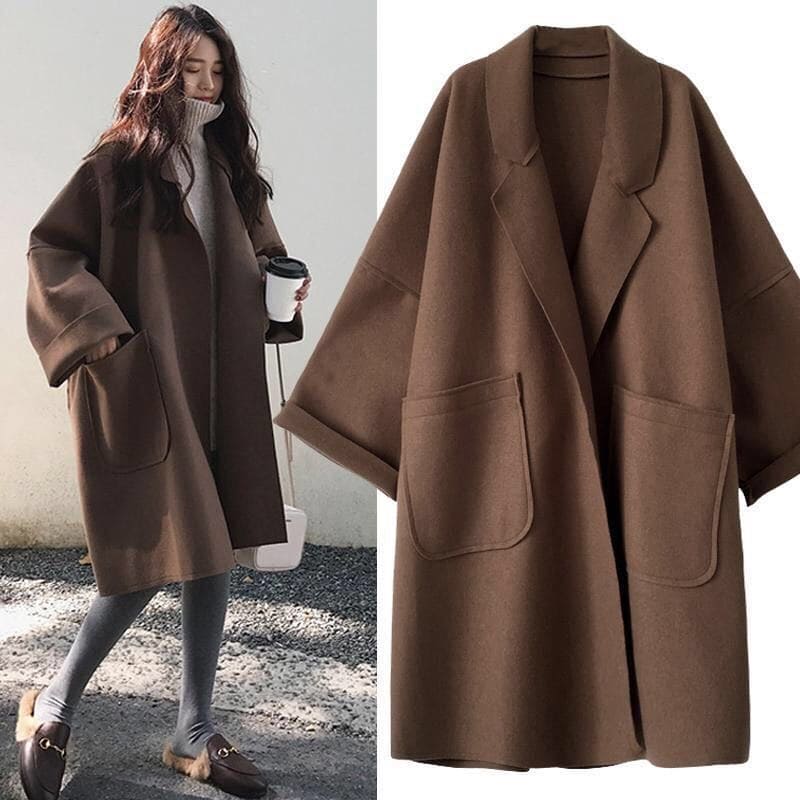 Oversized płaszcz trench Wolblend - Aura-Kawa-S-Trend Polska
