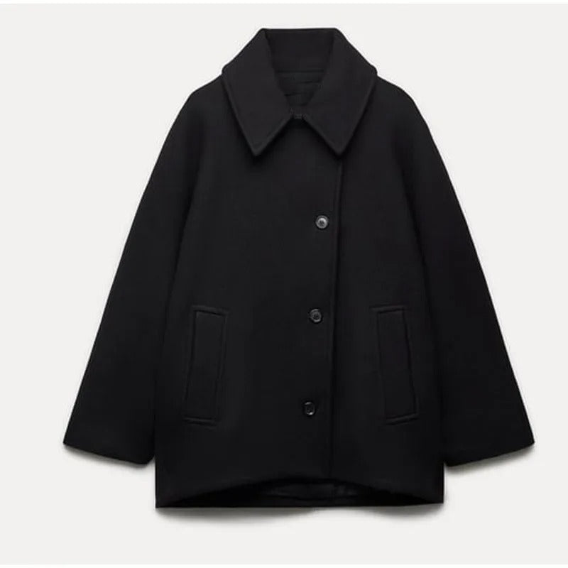 Oversized Stylowa Kurtka Damska - Amara-Czarny-XS-Trend Polska