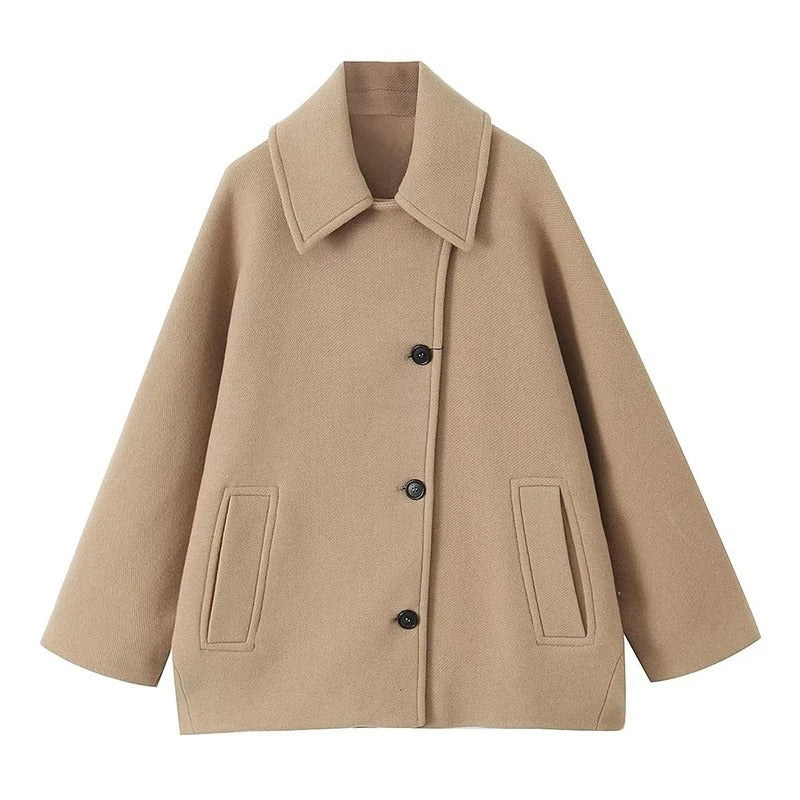 Oversized Stylowa Kurtka Damska - Amara-Khaki-XS-Trend Polska