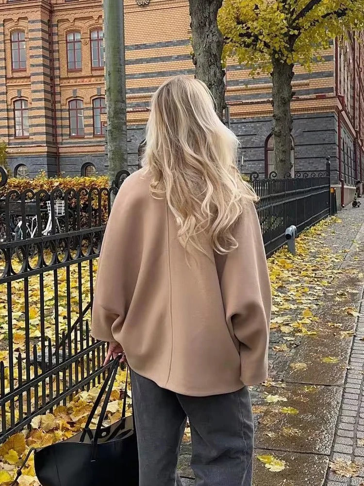 Oversized Stylowa Kurtka Damska - Amara-Khaki-XS-Trend Polska