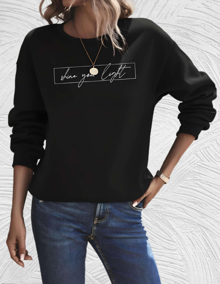 Oversized Sweter Damski z Okrągłym Dekoltem - Luna-S-Biały-Trend Polska