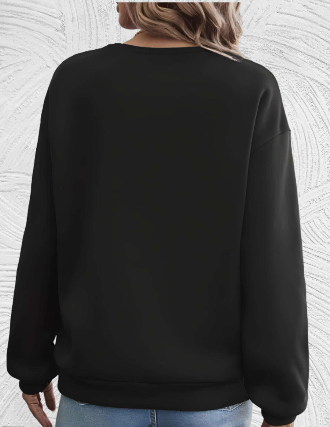Oversized Sweter Damski z Okrągłym Dekoltem - Luna-S-Biały-Trend Polska