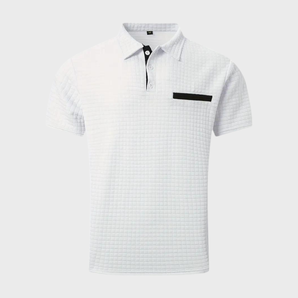 Paolo - Modna koszulka polo dla mężczyzn-Biały-S-Trend Polska