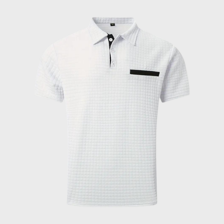 Paolo - Modna koszulka polo dla mężczyzn-Biały-S-Trend Polska