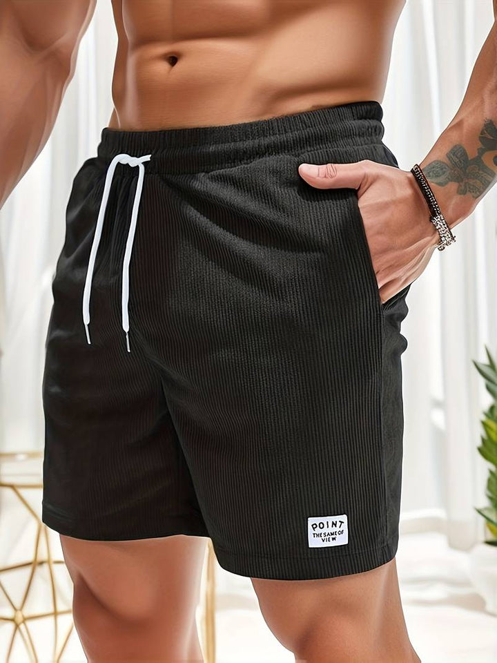 Pasiaste szorty dla mężczyzn – Luca-Czarny-S-Trend Polska