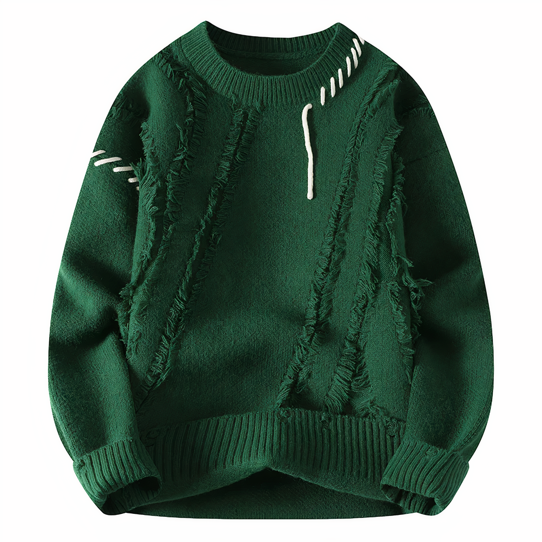 Patchwork sweter męski - Jasper-Zielony-XS-Trend Polska