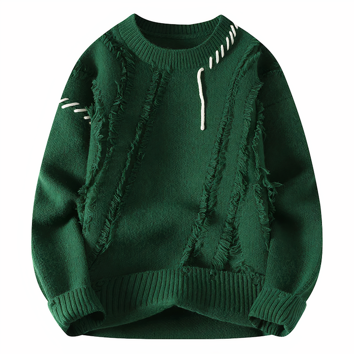Patchwork sweter męski - Jasper-Zielony-XS-Trend Polska