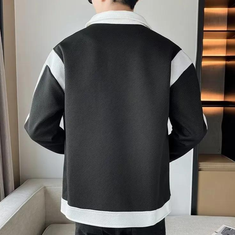 Patchworkowa kurtka męska – Alessandro-Czarny-S-Trend Polska