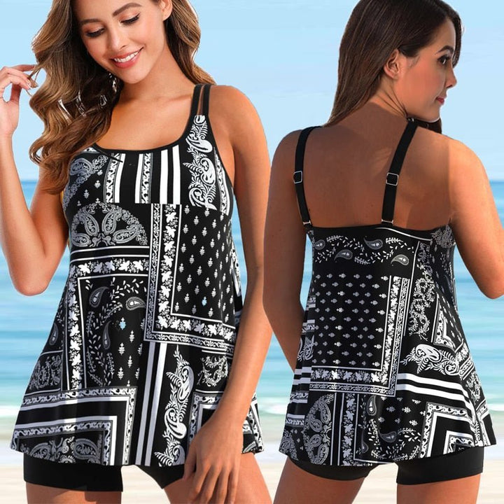 Plus Size Tankini na Plażę i Basen - Marielle-Czarny-S-Trend Polska