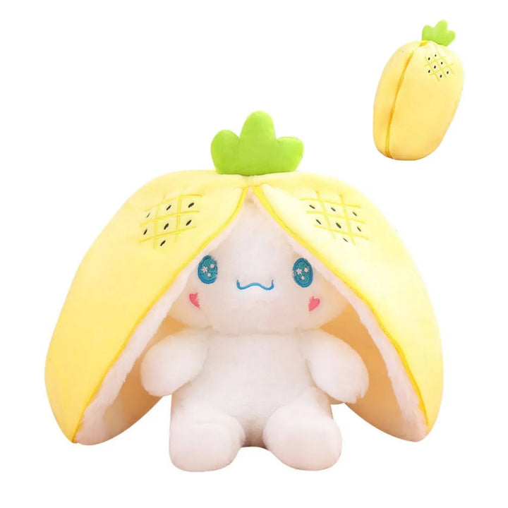 Pluszowa zabawka, która zmienia się w owocową przytulankę - BerryBunny-Cynamonowy Pies - Ananas-20cm (7,9 cala 0,2kg)-Trend Polska