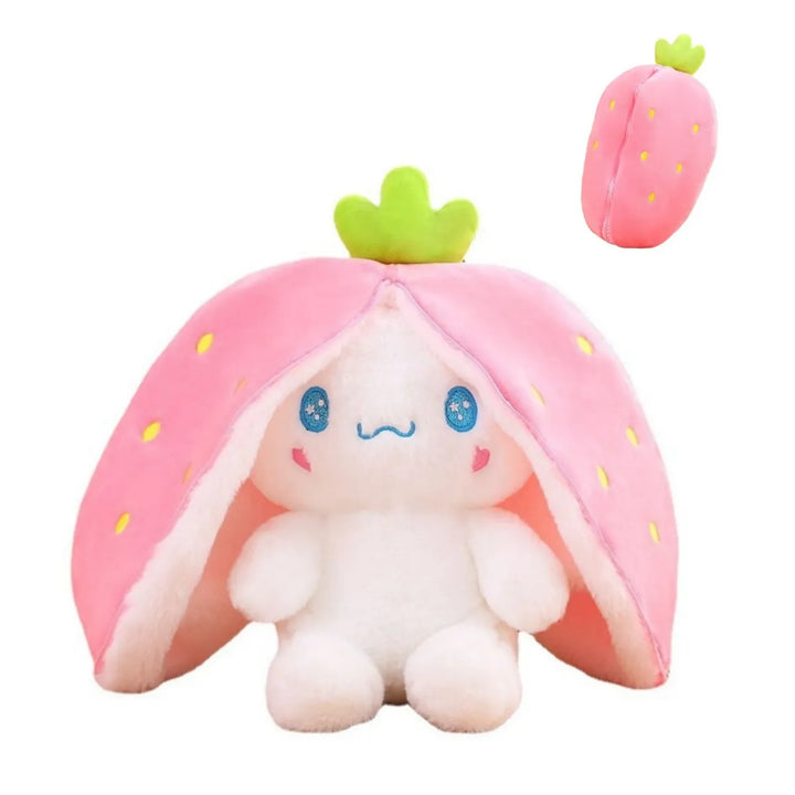Pluszowa zabawka, która zmienia się w owocową przytulankę - BerryBunny-Cynamonowy pies - Truskawka-20cm (7,9 cala 0,2kg)-Trend Polska