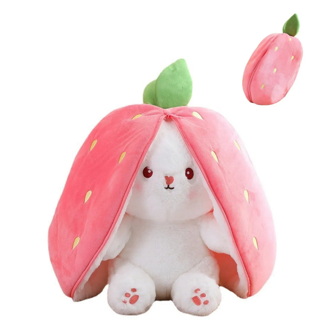 Pluszowa zabawka, która zmienia się w owocową przytulankę - BerryBunny-Królik-Truskawka-20cm (7,9 cala 0,2kg)-Trend Polska