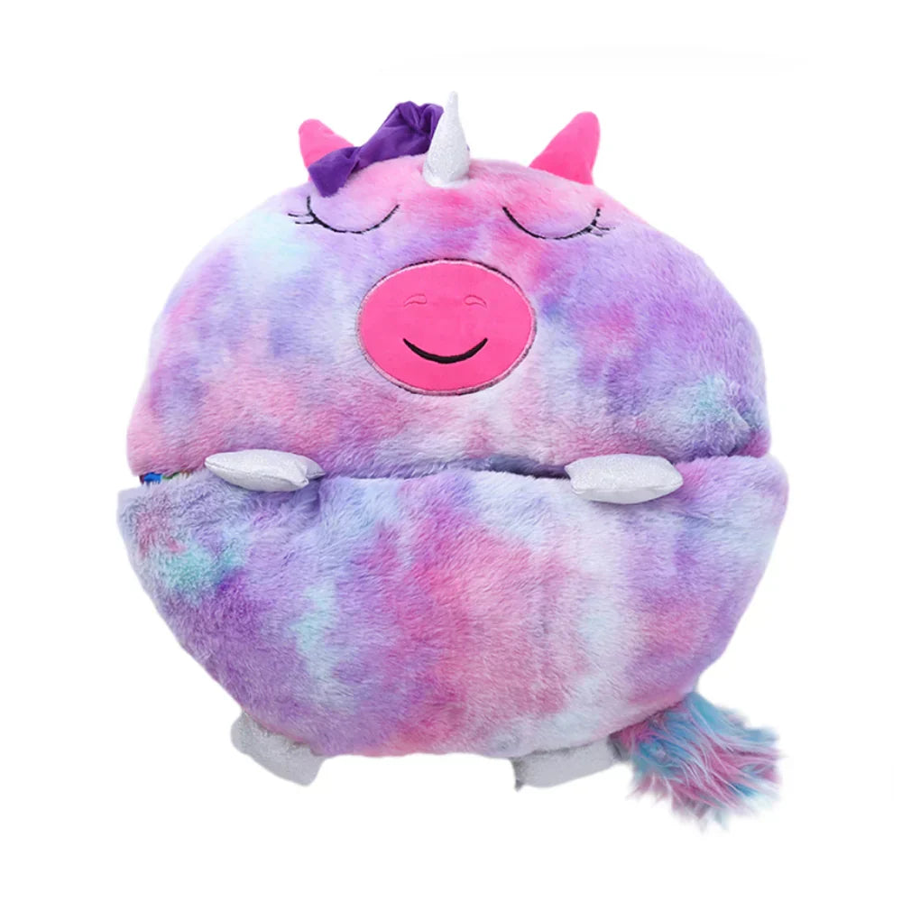 Pluszowy Przyjaciel i Śpiwór w Jednym - SnoozeBuddy-Fioletowy Jednorożec-Mały （135×50cm）-Trend Polska