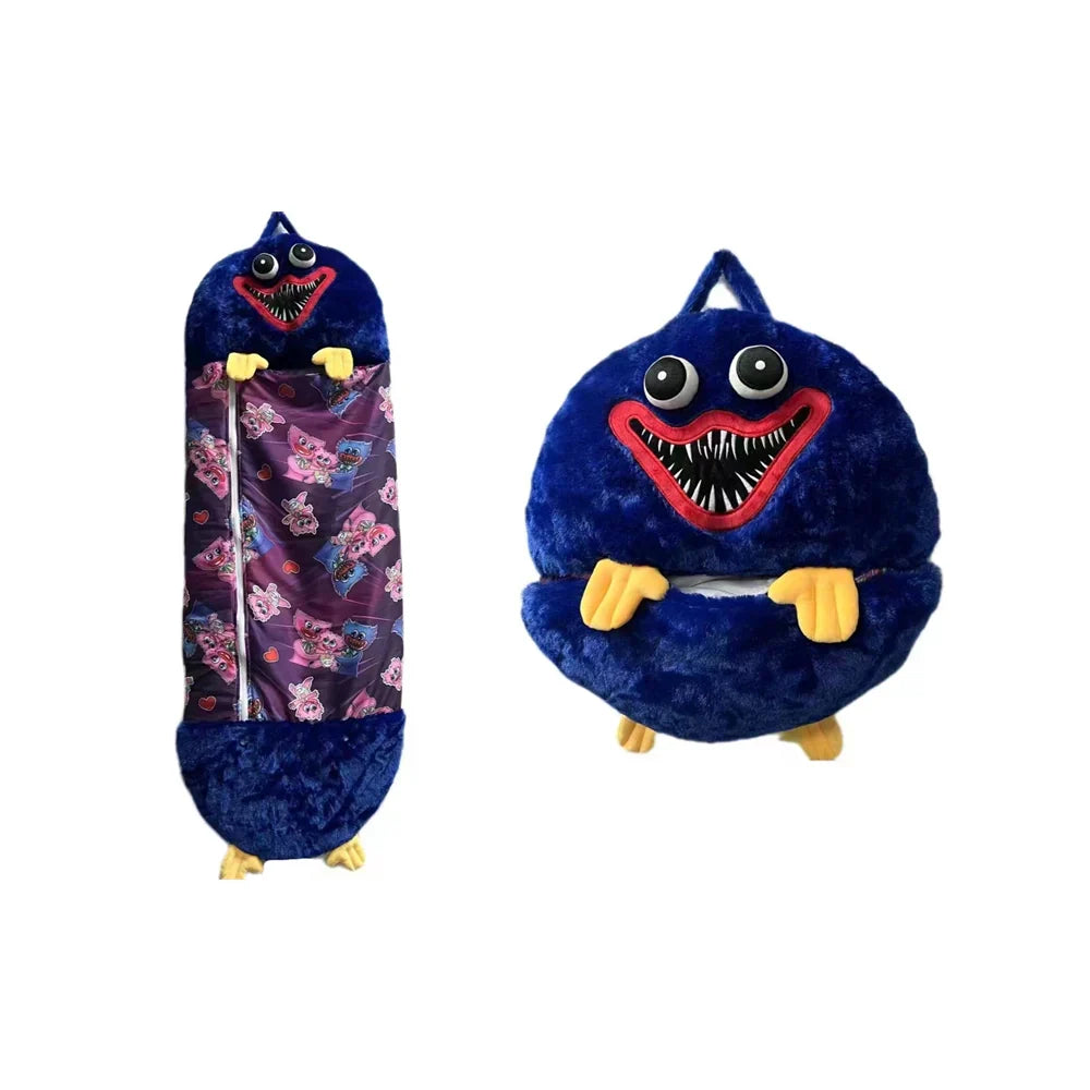 Pluszowy Przyjaciel i Śpiwór w Jednym - SnoozeBuddy-Niebieski-Mały （135×50cm）-Trend Polska