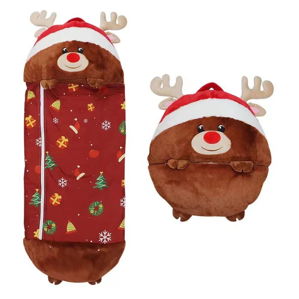 Pluszowy Przyjaciel i Śpiwór w Jednym - SnoozeBuddy-Renifer-Mały （135×50cm）-Trend Polska