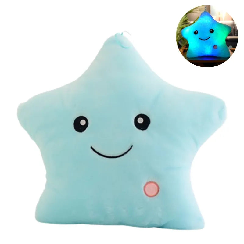 Poduszka przytulanka LED w kształcie gwiazdy dla dzieci - StarGlow-Niebieski-25cm-Trend Polska