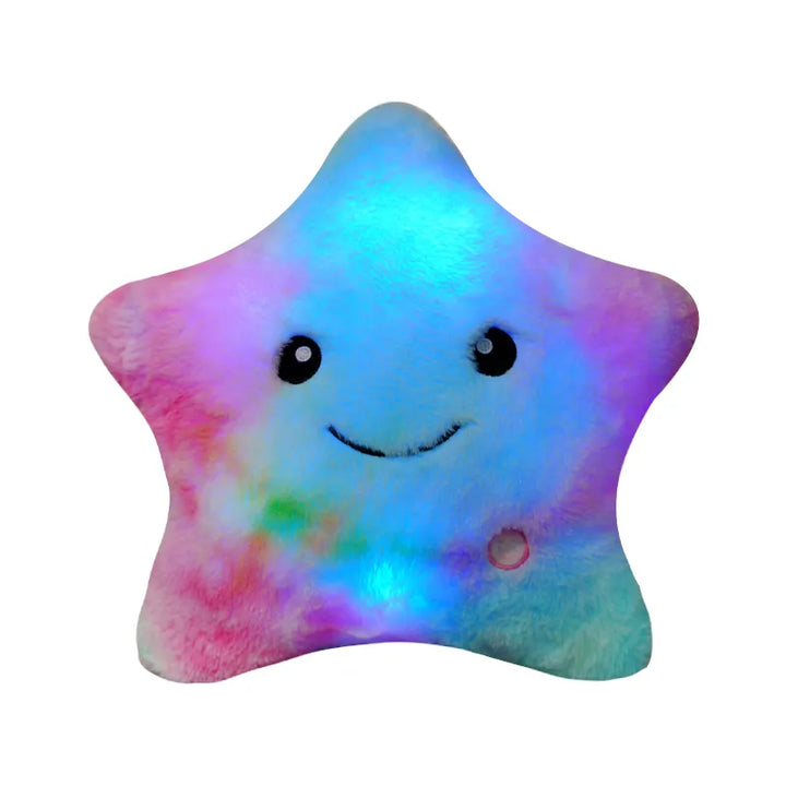 Poduszka przytulanka LED w kształcie gwiazdy dla dzieci - StarGlow-Niebieski-25cm-Trend Polska