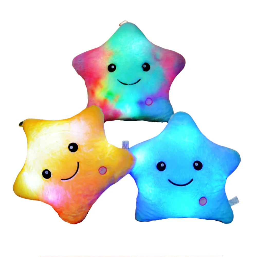 Poduszka przytulanka LED w kształcie gwiazdy dla dzieci - StarGlow-Niebieski-25cm-Trend Polska