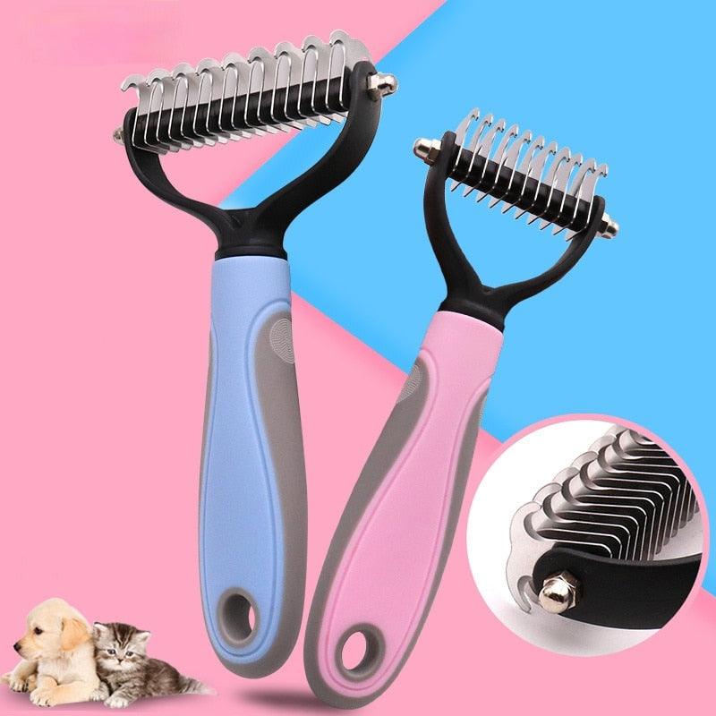 Podwójna szczotka do usuwania sierści dla zwierząt - SmoothGroom-Niebieski-Trend Polska