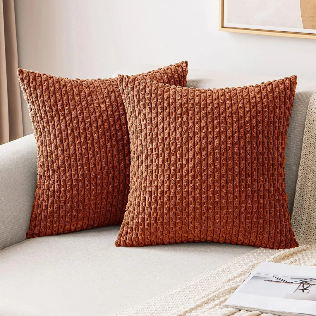 Pokrowce na poduszki z korduroy w stylu boho – Velvia-Pomarańczowy-40x40CM-Trend Polska